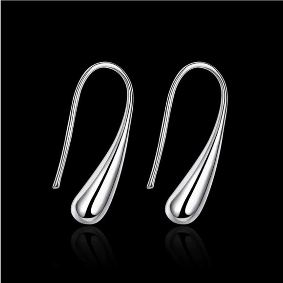 925 Silver Water Drop Earrings - Picture 9 of 11